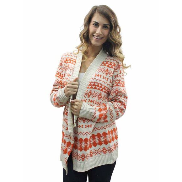 Aztec Print Long Cardigan Sweater - Picture 2 of 8